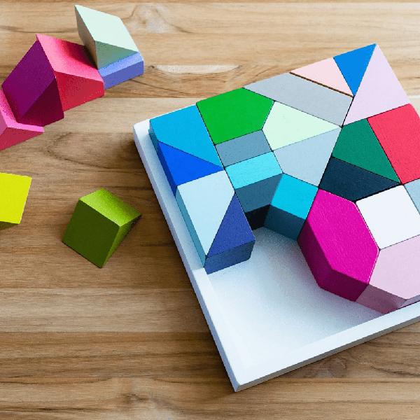 Remember Thirty Wooden Building Block Puzzle – 30 Coloured Blocks