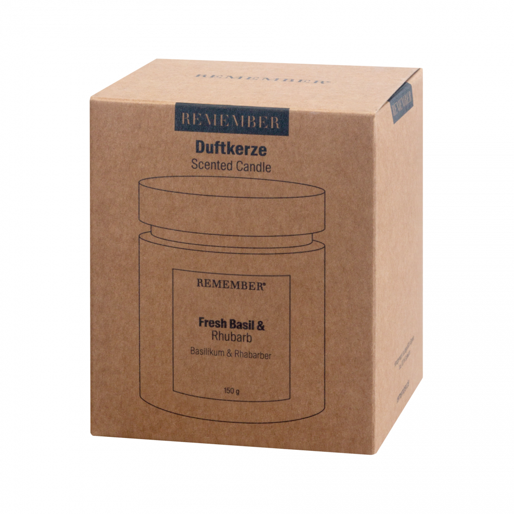 Remember Basil & Rhubarb Scented Soy Candle – 35-Hour Burn – image 3