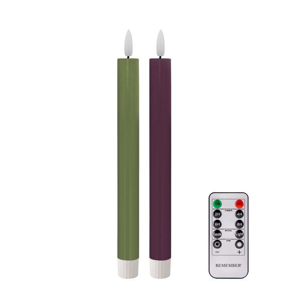 Remember Ruka Real-Wax LED Dinner Candles, Set of 2