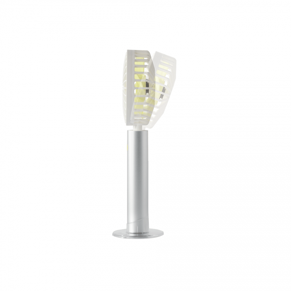 Remember Flow Rechargeable Handheld & Desk Fan – Silver – image 2