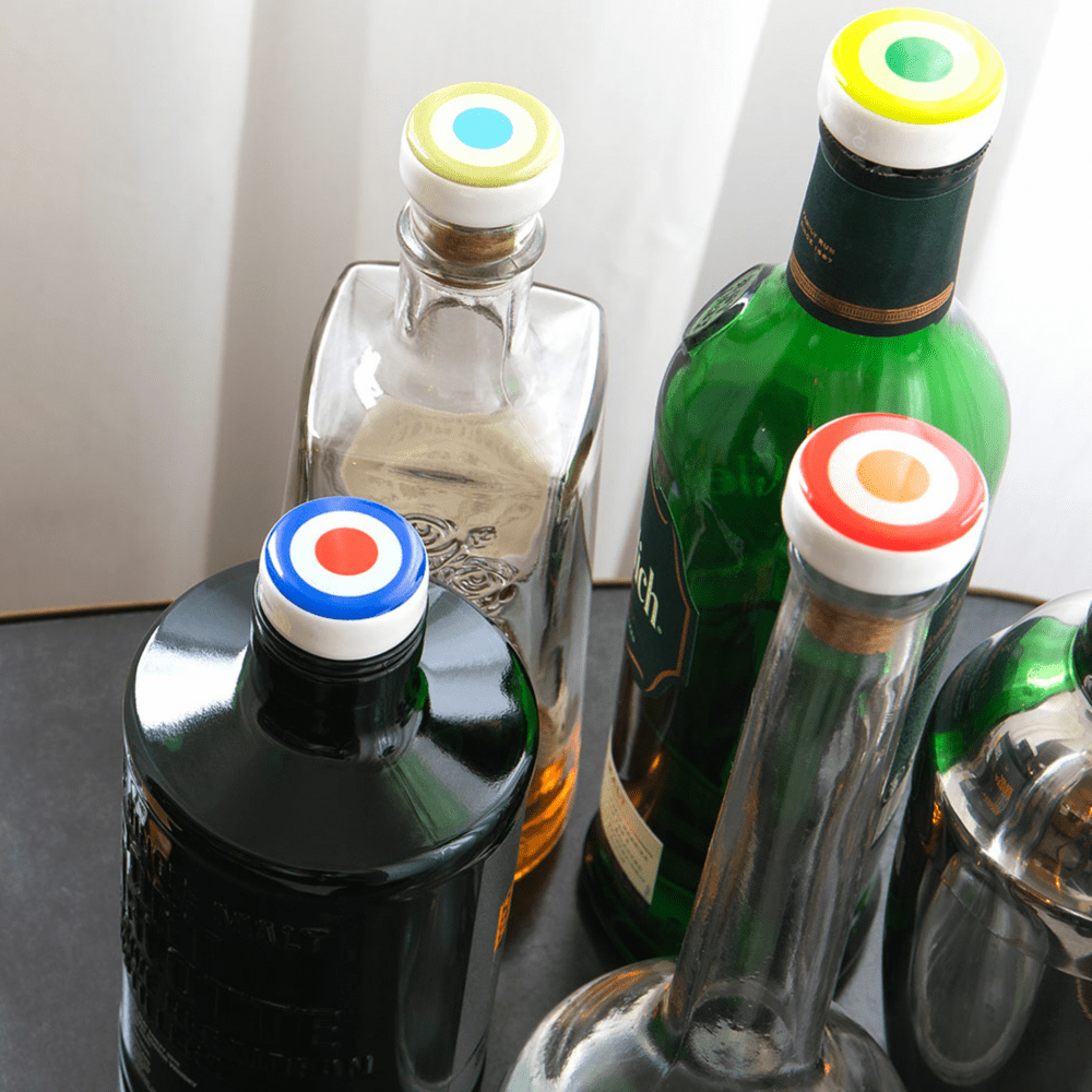 Remember Porcelain Bottle Stoppers, Set of 4 – Colourful Wine Stoppers – image 4