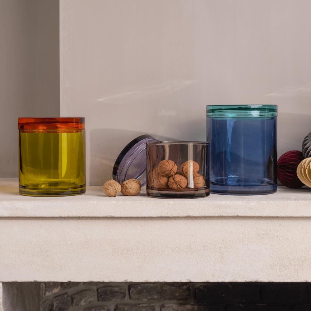 Remember Large Handmade Glass Storage Jar 1.7L – Blue & Aqua – image 4