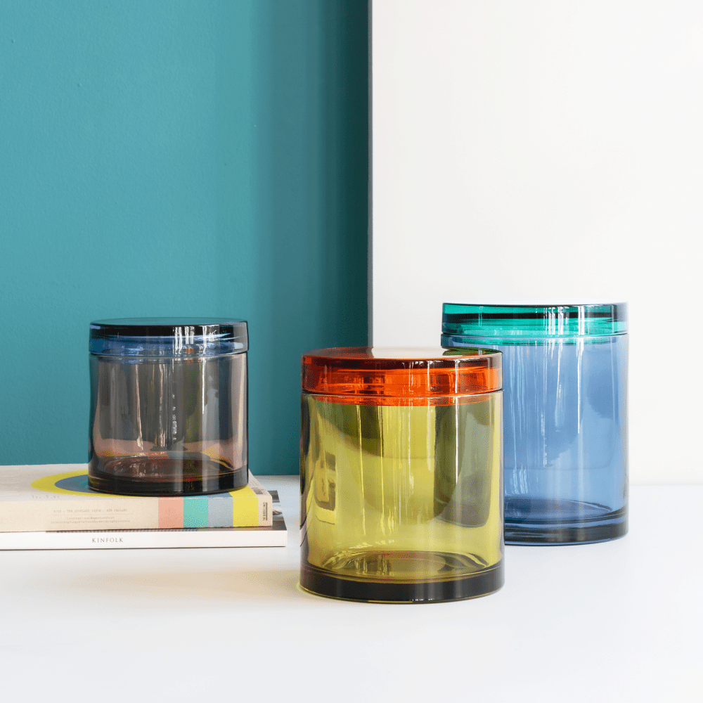 Remember Large Handmade Glass Storage Jar 1.7L – Blue & Aqua – image 3