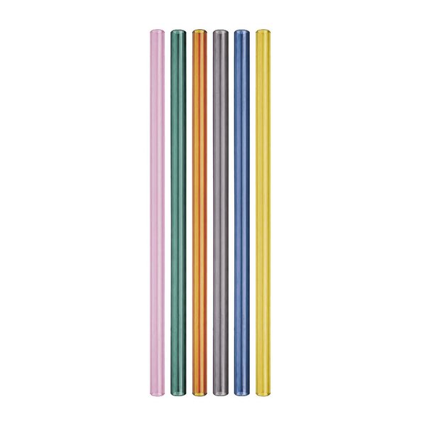 Remember Reusable Glass Straws, Set of 6 – Coloured Borosilicate