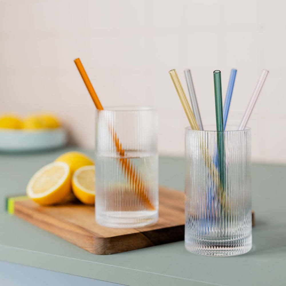 Remember Reusable Glass Straws, Set of 6 – Coloured Borosilicate – image 3