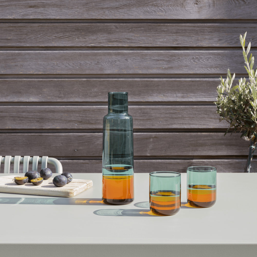 Remember Coloured Glass Water Carafe 1.1L – Blue Grey, Amber & Yellow – image 3