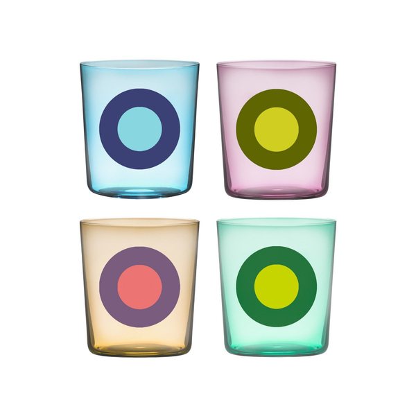 Remember Polka Dot Drinking Glasses 300ml, Set of 4 – Design No.2