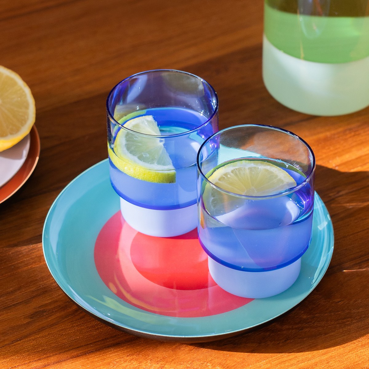 Remember Jill Coloured Borosilicate Drinking Glasses 220ml, Set of 2 – Blue – image 2