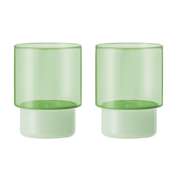 Remember Jill Coloured Borosilicate Drinking Glasses 220ml, Set of 2 – Green