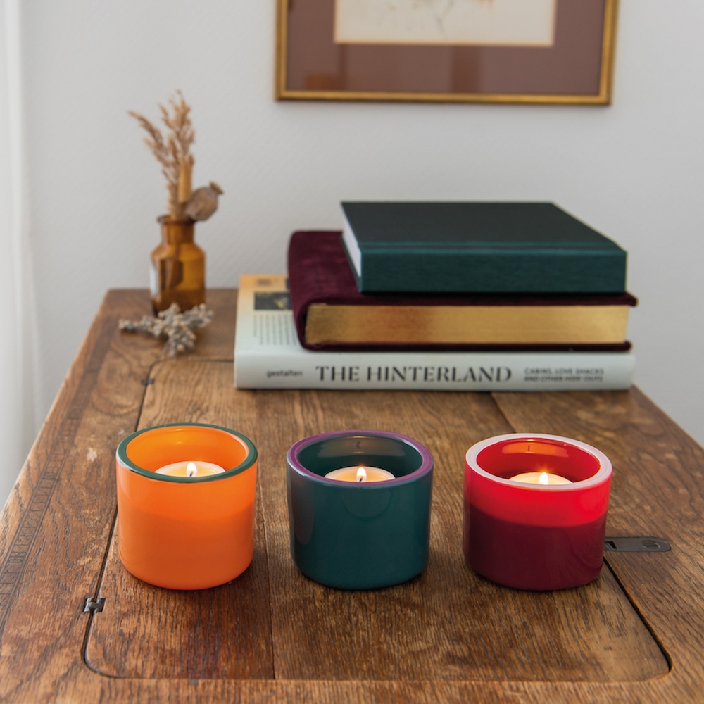 Remember Glass Candle Holders, Set of 3 – Autumn Colours – image 3