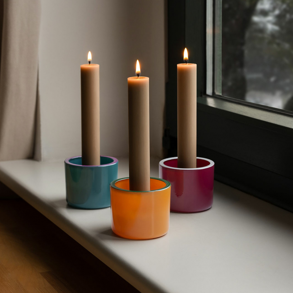 Remember Glass Candle Holders, Set of 3 – Autumn Colours – image 5