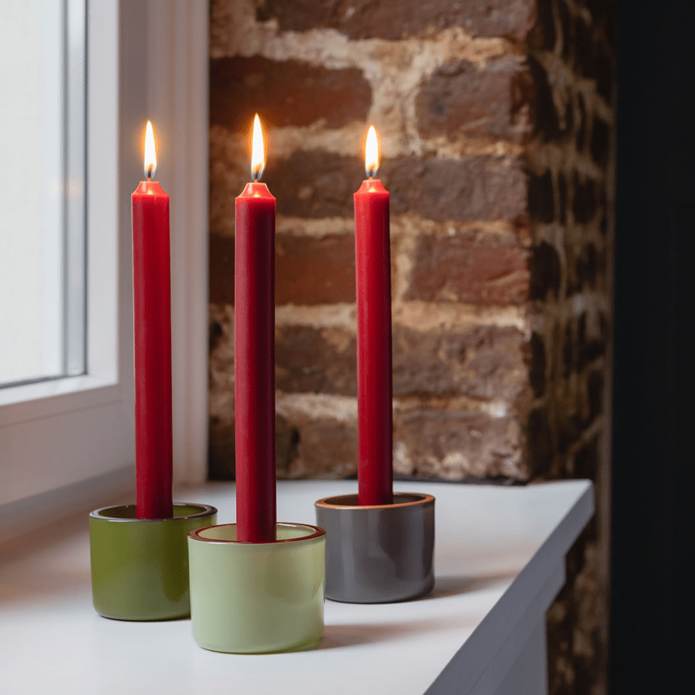 Remember Forest Glass Tealight Holders with Candles, Set of 3 – image 4