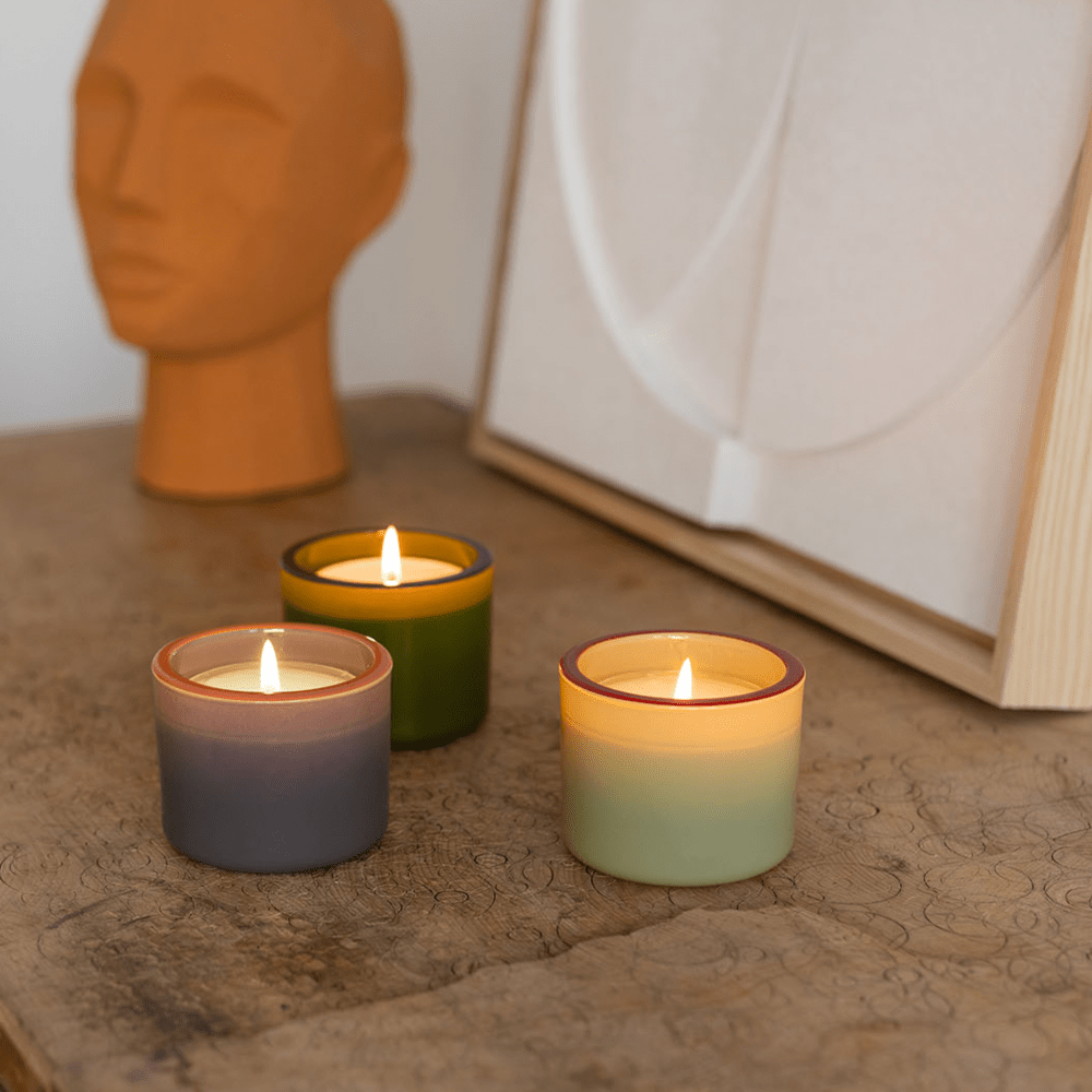 Remember Forest Glass Tealight Holders with Candles, Set of 3 – image 3