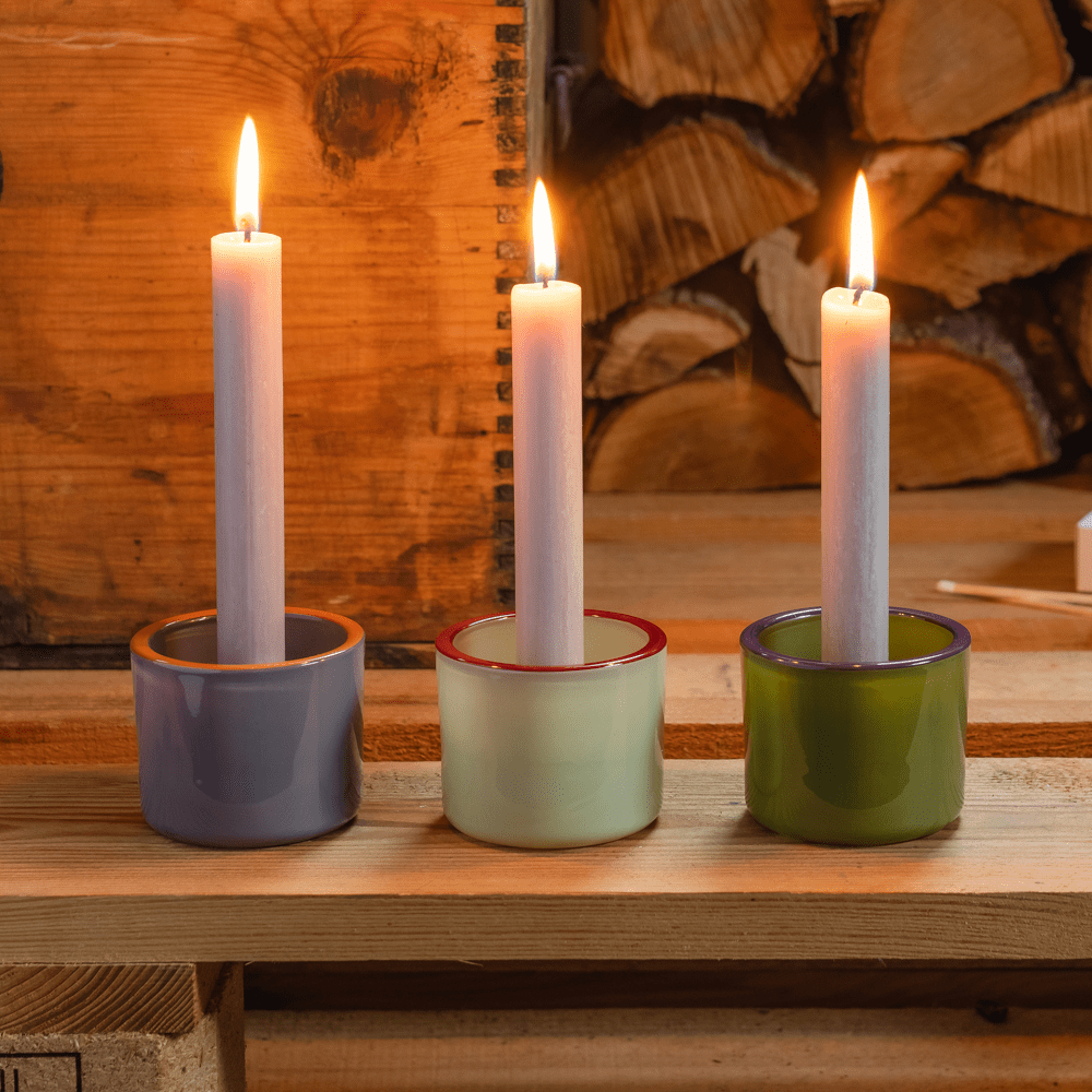 Remember Forest Glass Tealight Holders with Candles, Set of 3 – image 2