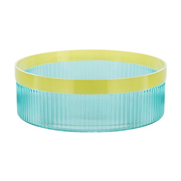 Remember Groove Large Blue Glass Bowl 27cm