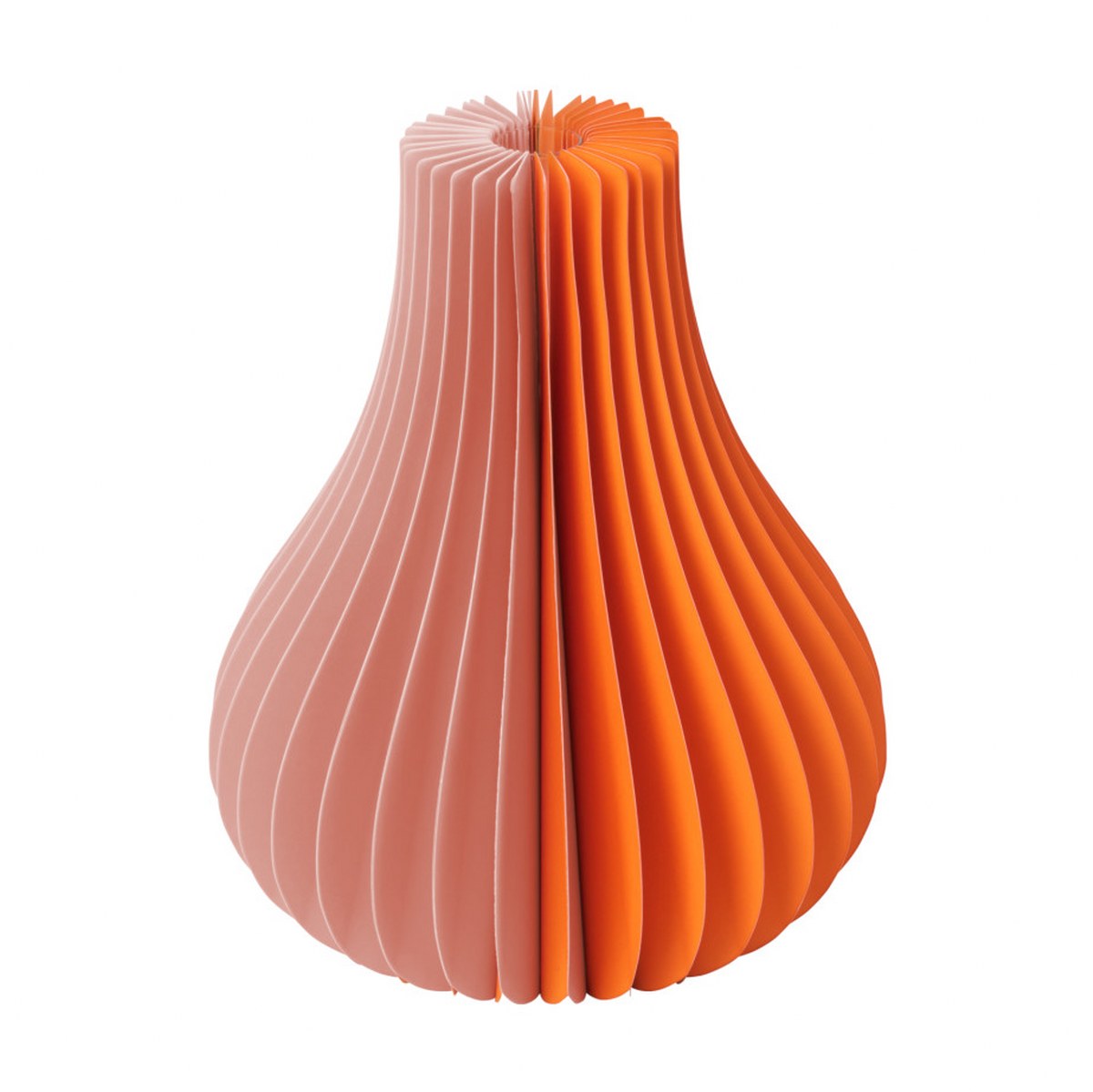Remember Yuki Folding Paper Vase with Glass Insert – Two-Tone Orange – image 2