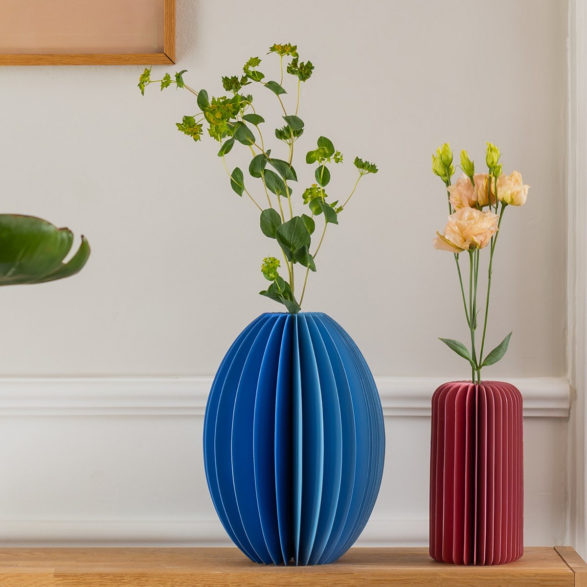 Remember Yuki Small Folding Paper Vase with Glass Insert – Petrol – image 3
