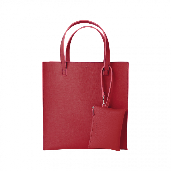 Remember Chili Faux Leather Shopper Bag with Zipped Pouch