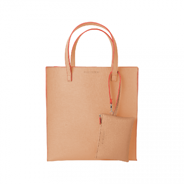 Remember Terracotta Faux Leather Shopper Bag with Zipped Pouch