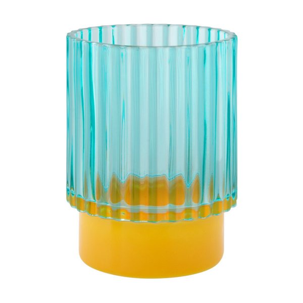 Remember Lumi Fluted Glass Tealight Holder – Blue