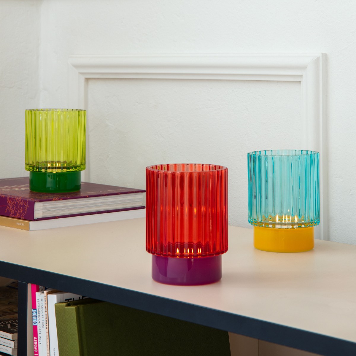 Remember Lumi Fluted Glass Tealight Holder – Lime – image 2