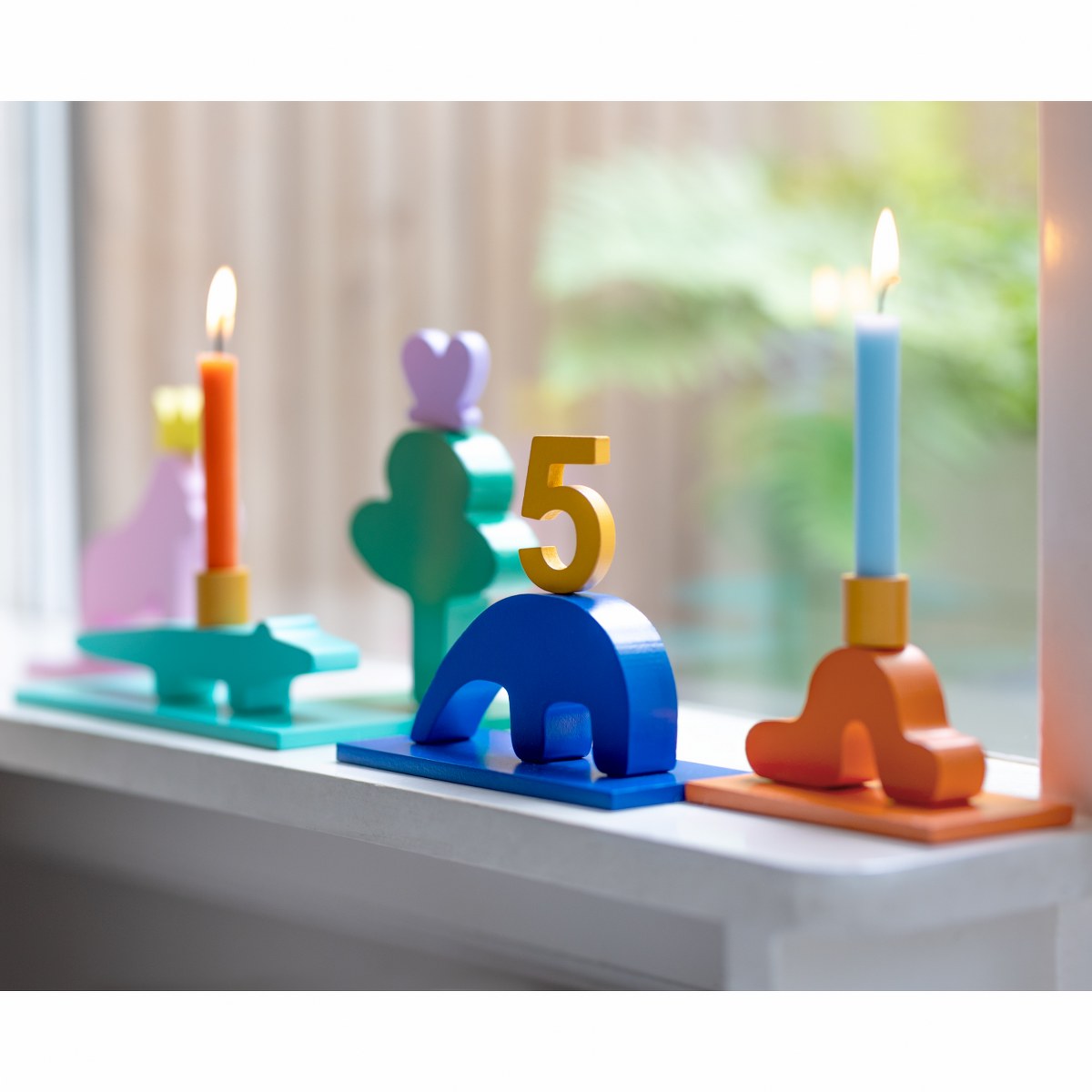 Remember Animal Birthday Train with 5 Candle Holders & Numbers – image 4