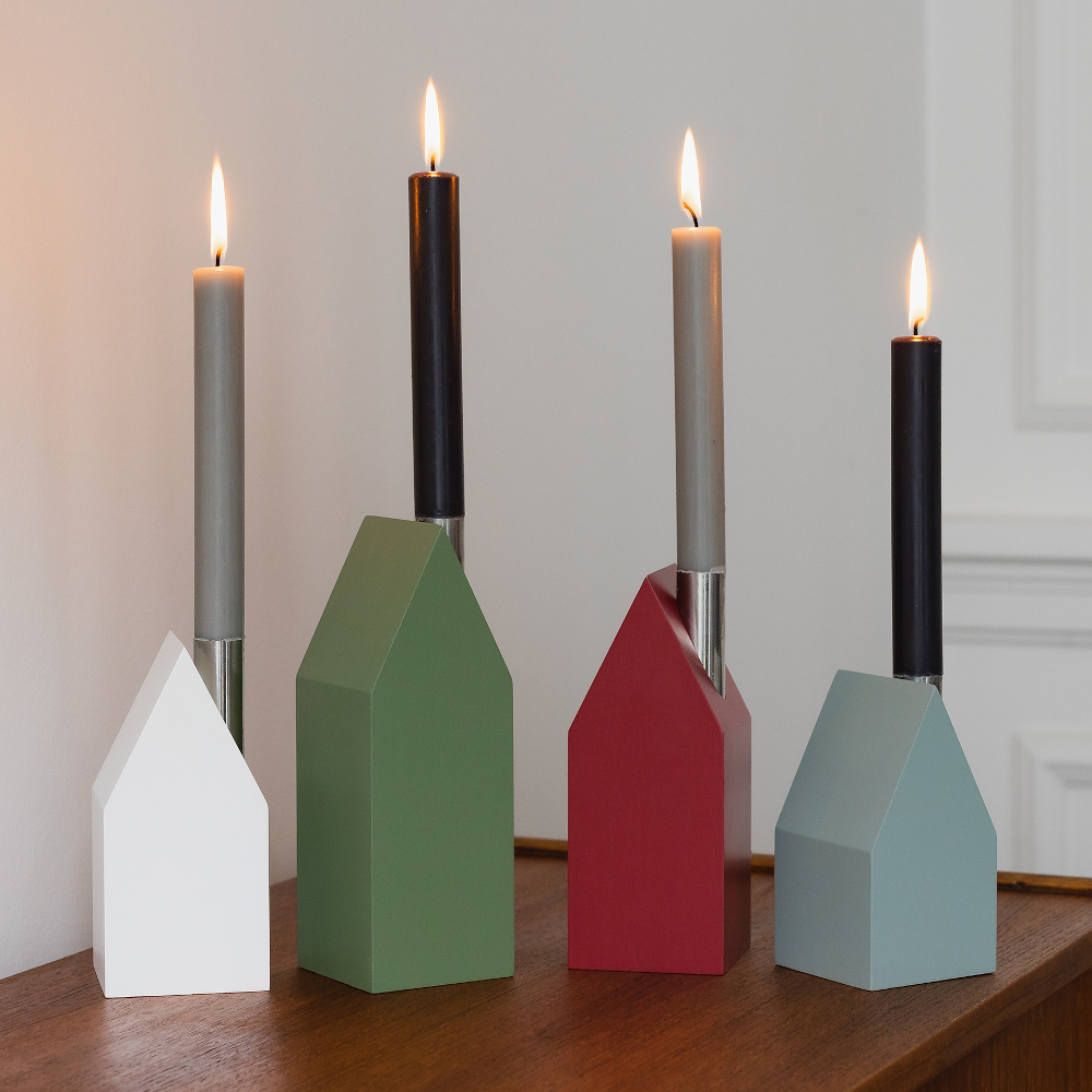 Remember Wooden Candle Houses, Set of 4 – Autumn Colours – image 2