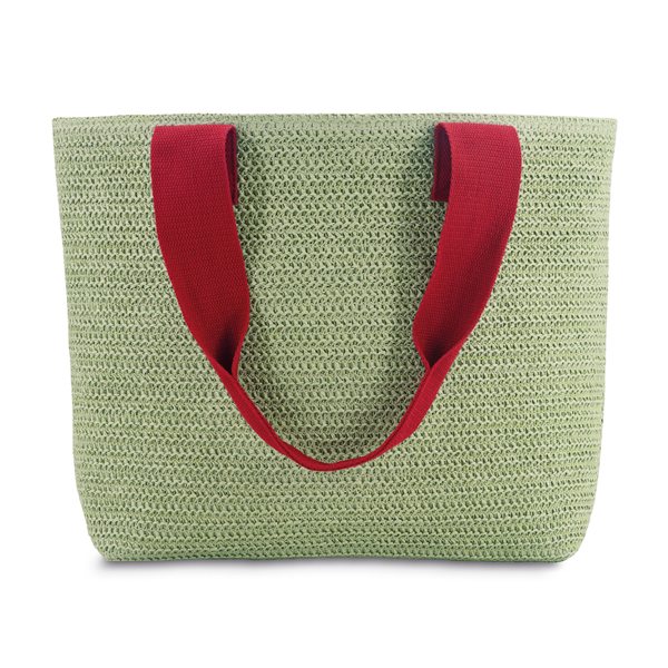 Remember Paper Straw Basket Tote Bag – Lime Green