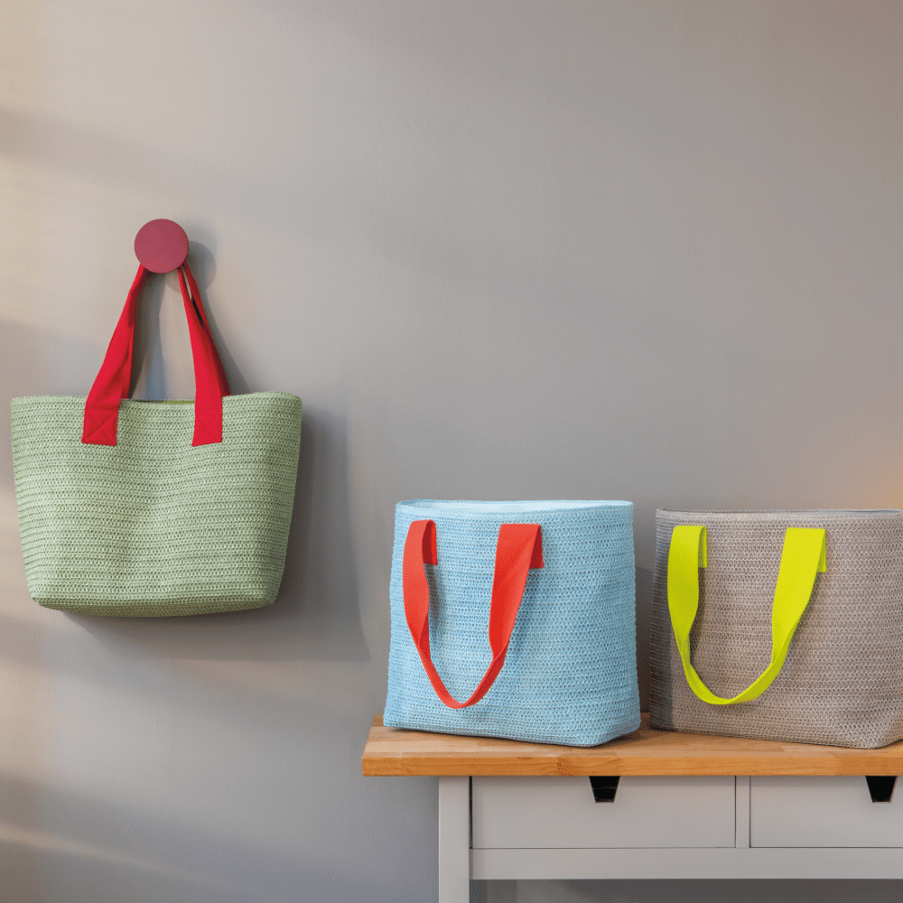Remember Woven Basket Tote Bag – Pale Blue – image 4