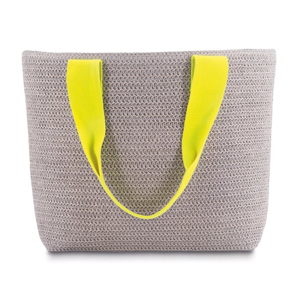 Remember Paper Straw Basket Tote Bag – Light Grey