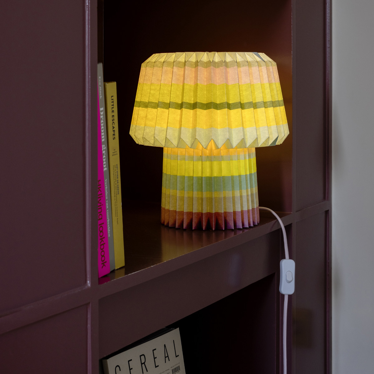 Remember Anna Pleated Paper Table Lamp – Stripes Design – image 3