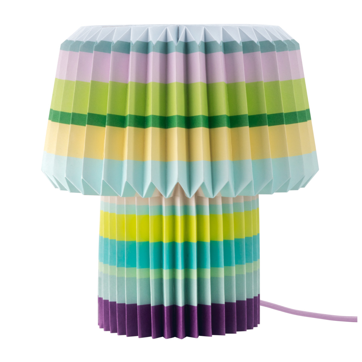 Remember Anna Pleated Paper Table Lamp – Stripes Design – image 2
