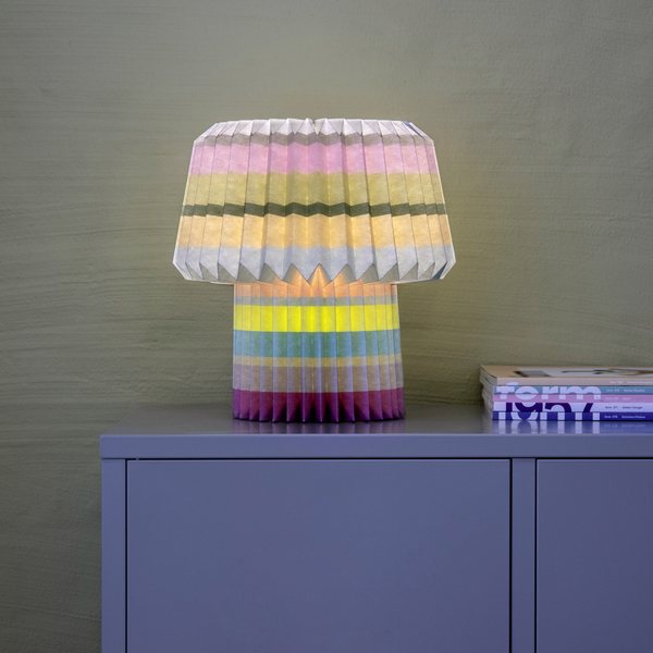 Remember Anna Pleated Paper Table Lamp – Stripes Design