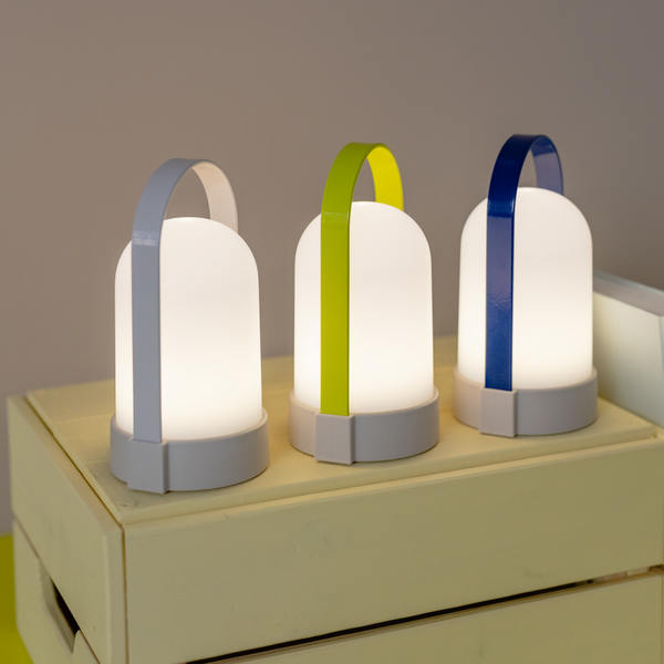 Remember Little URI Piccolo Portable LED Lamps, Set of 3 – Navy, Stone & Lime