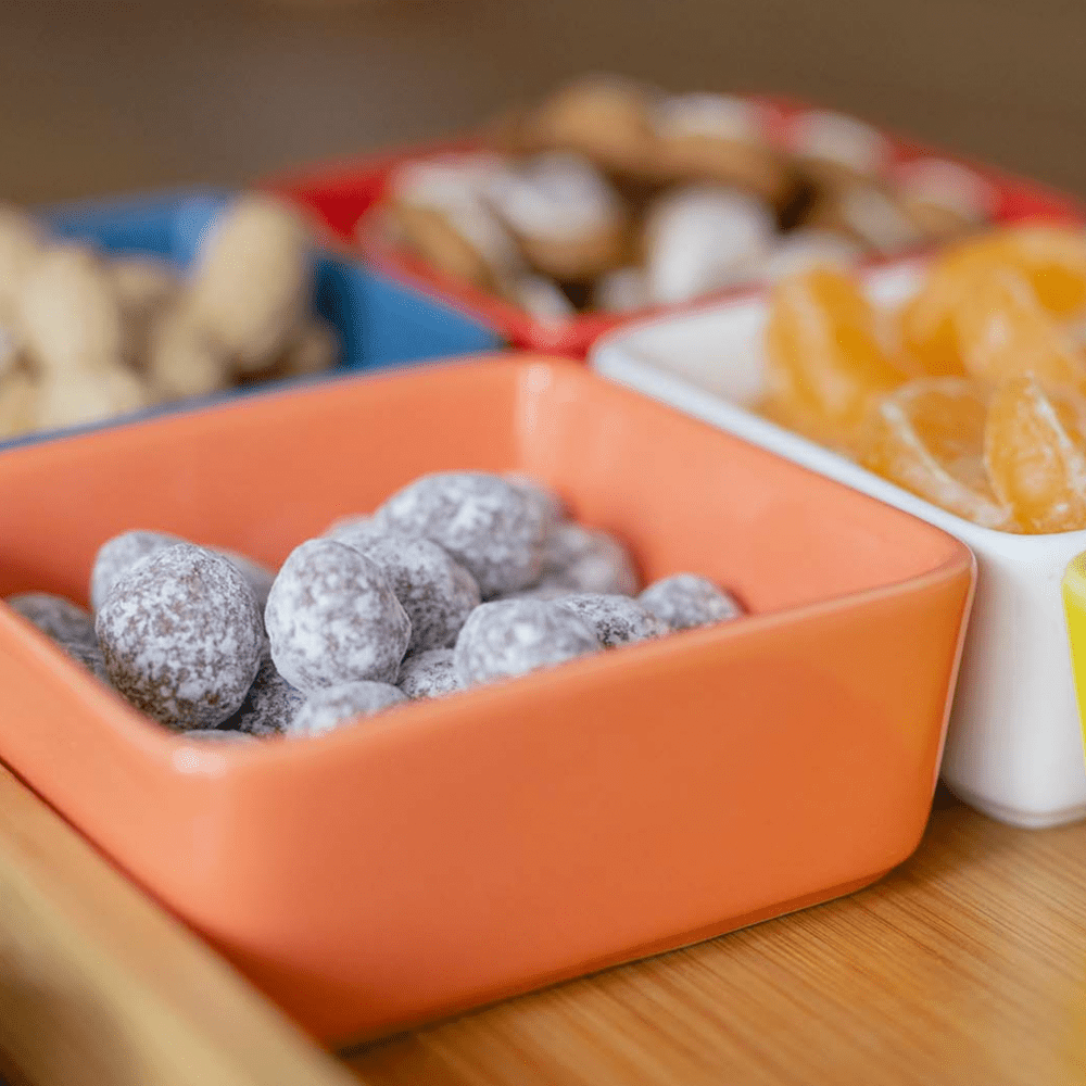 Remember Brights Snack Bowls, Set of 6 with Bamboo Tray – image 10