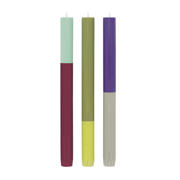 Remember Oslo Dinner Candles, Set of 3 – 26cm Multicoloured
