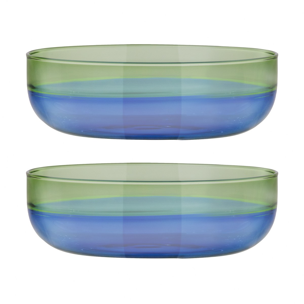 Remember Borosilicate Glass Bowls, Set of 2 – Ocean Blue – image 3