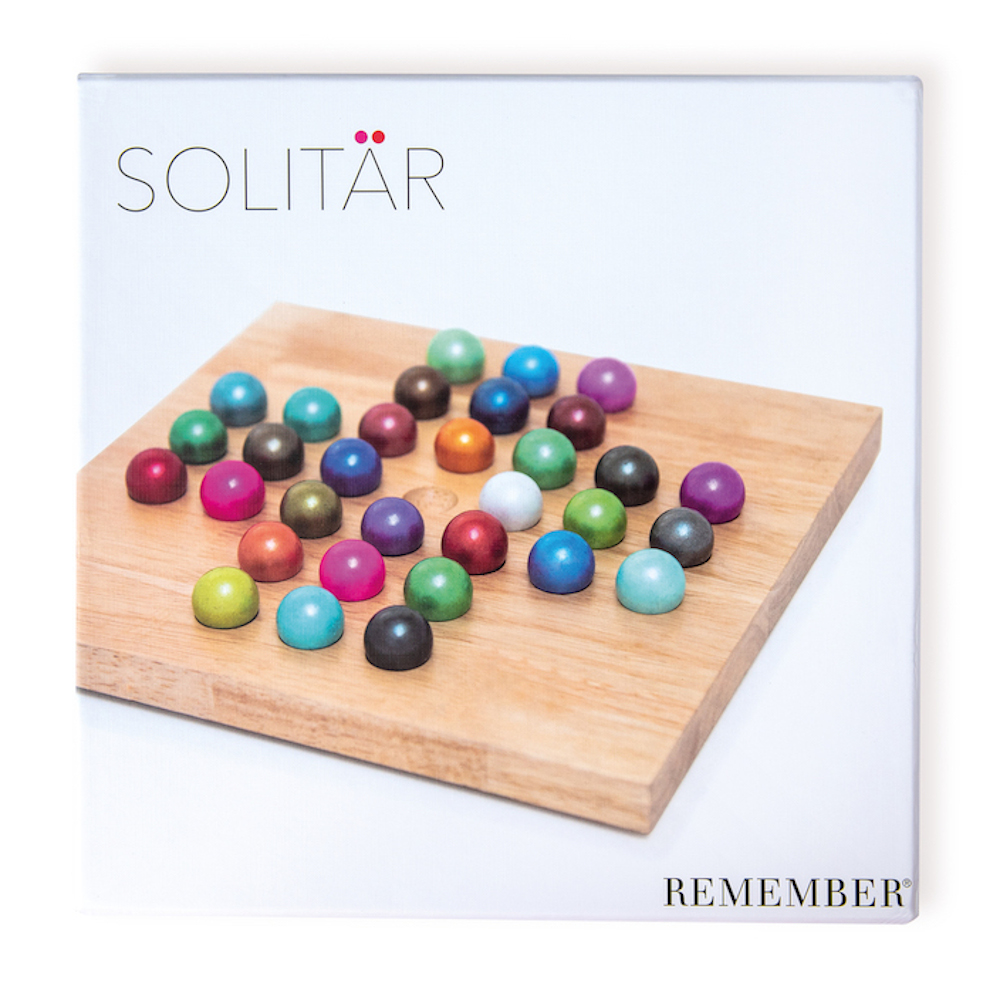 Remember Solitaire Board Game – Wood & Glass Marbles – image 2