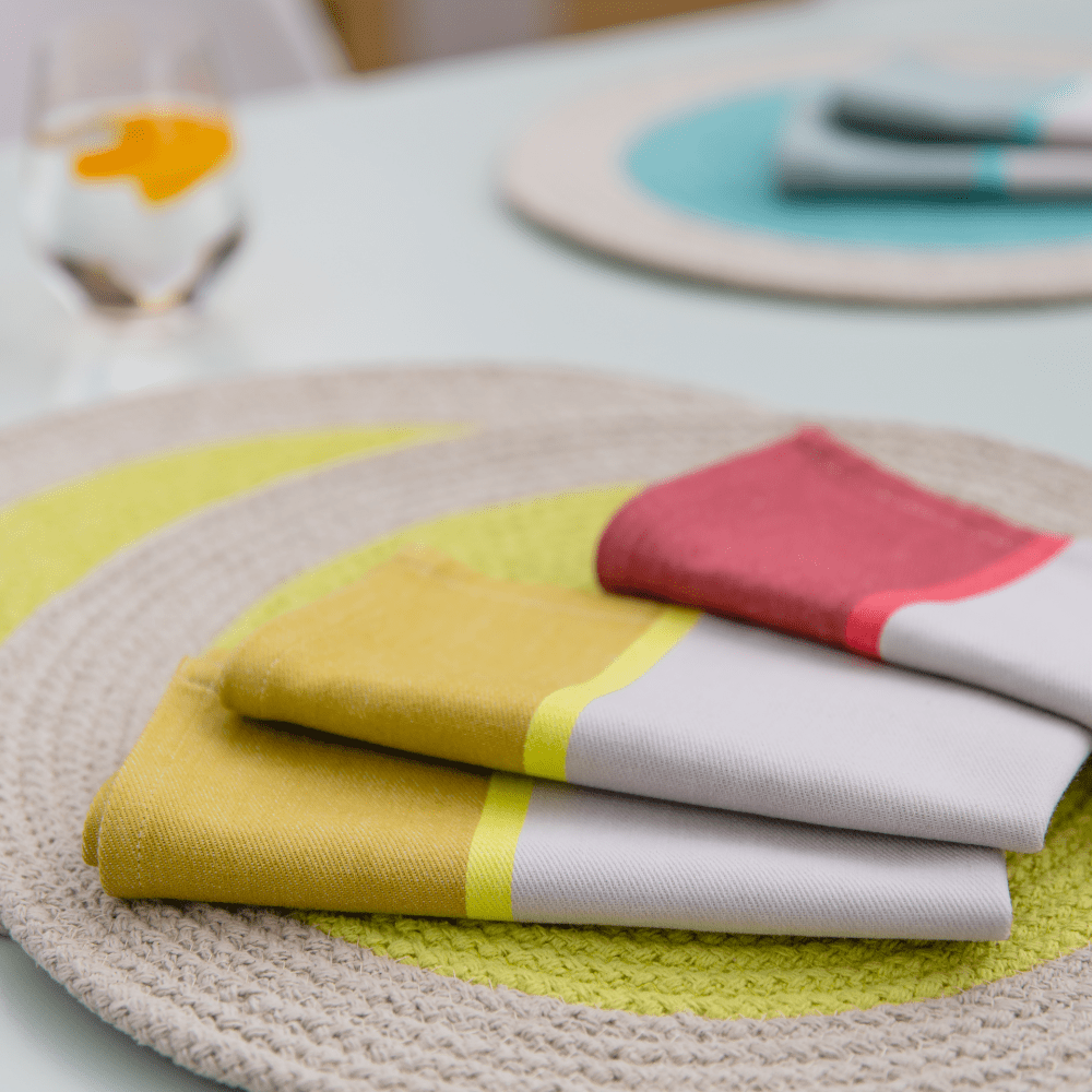 Remember Round Cotton Rope Placemats, Set of 2 – Raspberry – image 5
