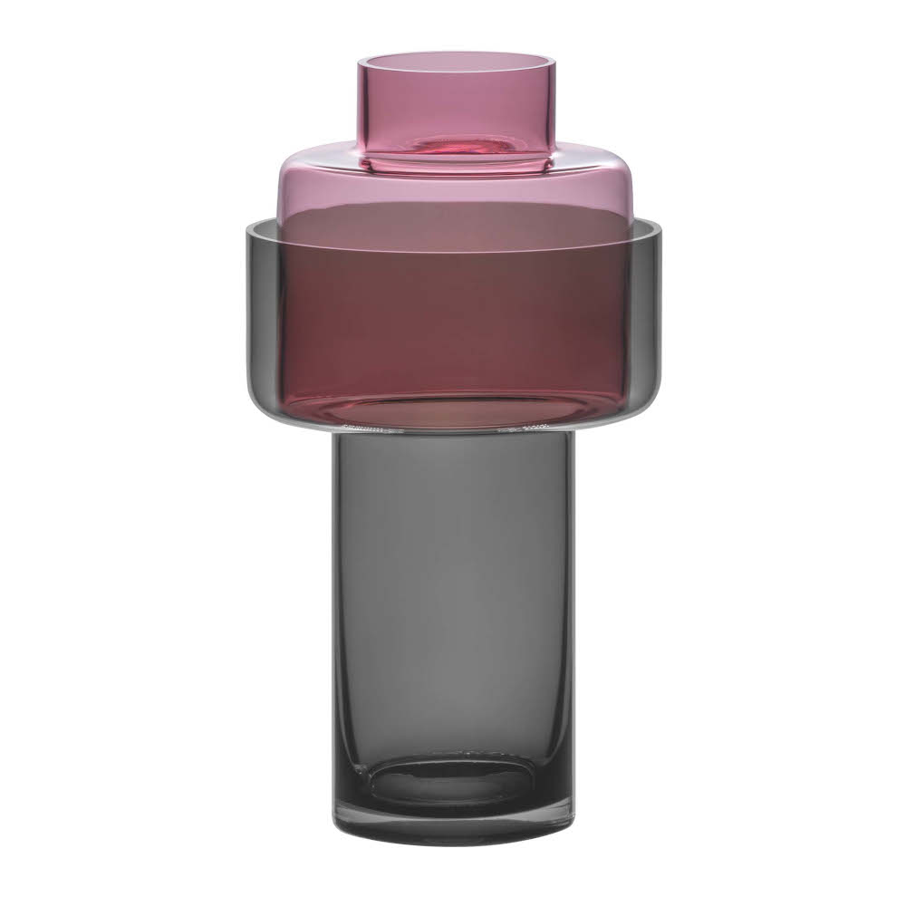 Remember Aura Two-Piece Mouth-Blown Glass Vase – Purple & Grey – image 3