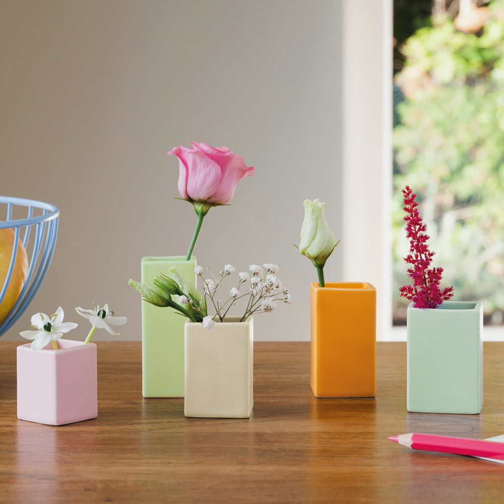 Remember Mini Porcelain Vases, Set of 5 – Colourful Bud Vases – image 6
