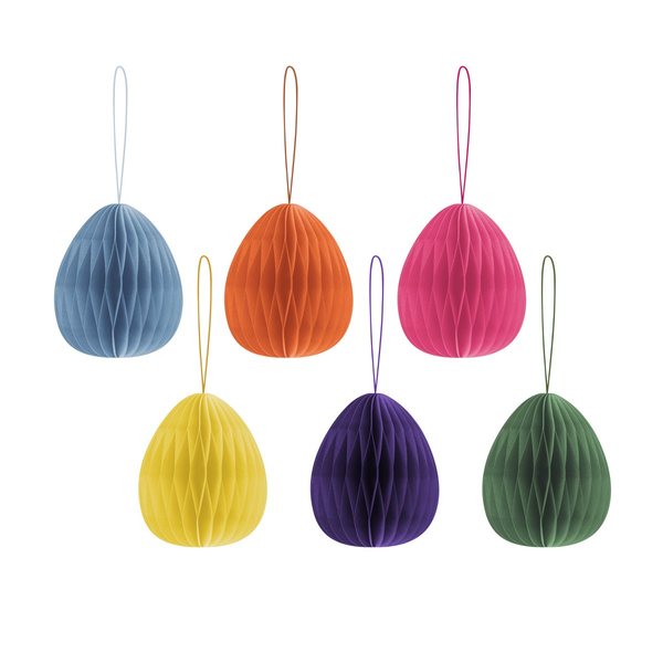 Remember Paper Oval Hanging Ornaments No.2, Set of 6