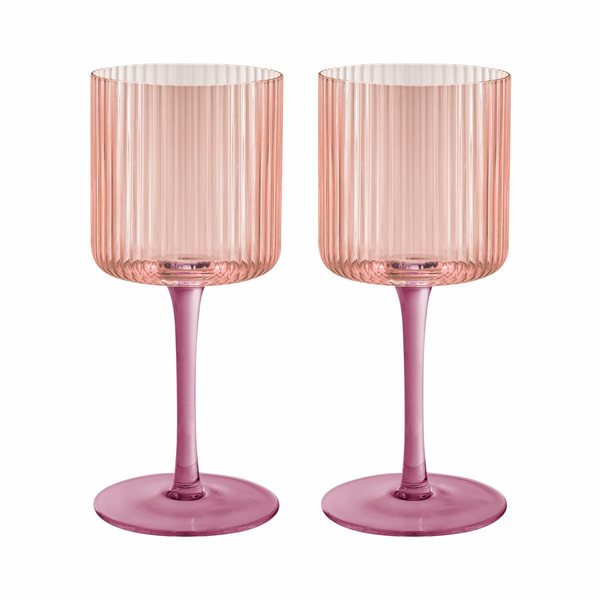 Remember Bordeaux Coloured Glass Wine Glasses, Set of 2