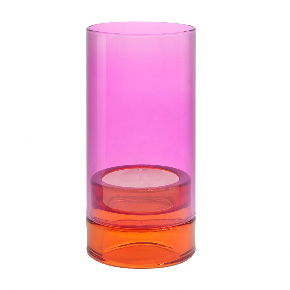 Remember Lys Hand-Blown Glass Tealight Lantern – Violet & Orange – image 2