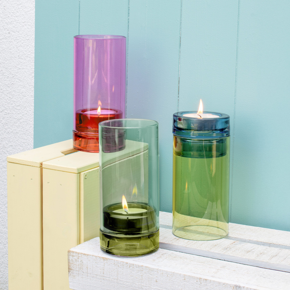 Remember Lys Hand-Blown Glass Tealight Lantern – Olive – image 3